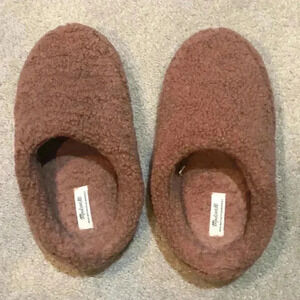 Madewell Soft Sherpa Indoor Slippers Made with Recycled Material-Size 9